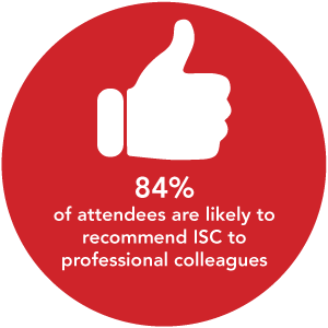 84% of attendees are likely torecommend ISC toprofessional colleagues